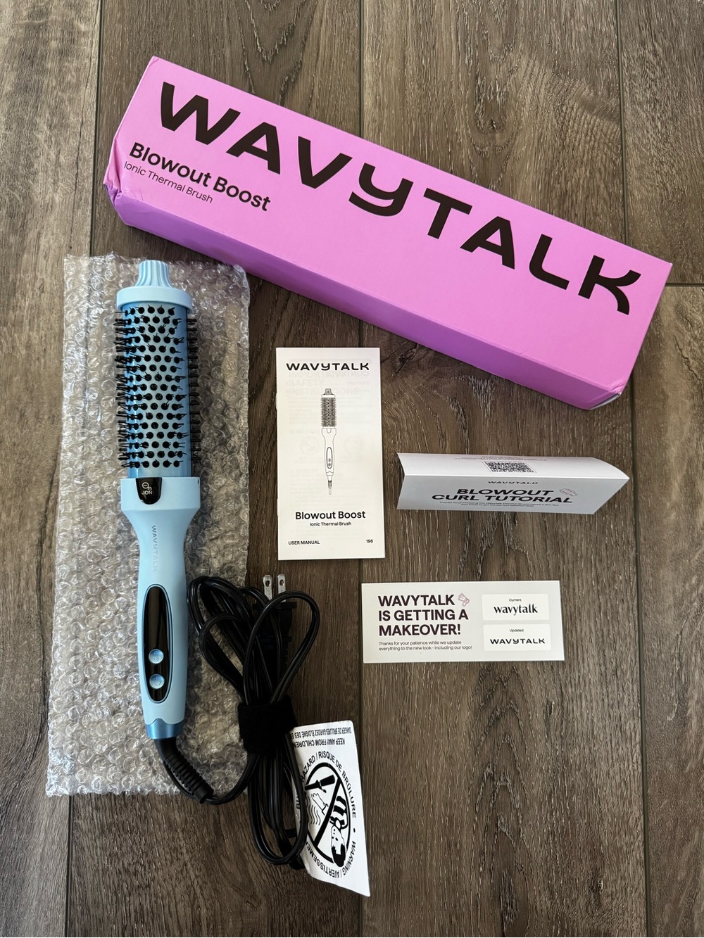 Wavytalk Thermal Brush 1.5 Inch Ion Technology 5-Temperature Settings Used Once